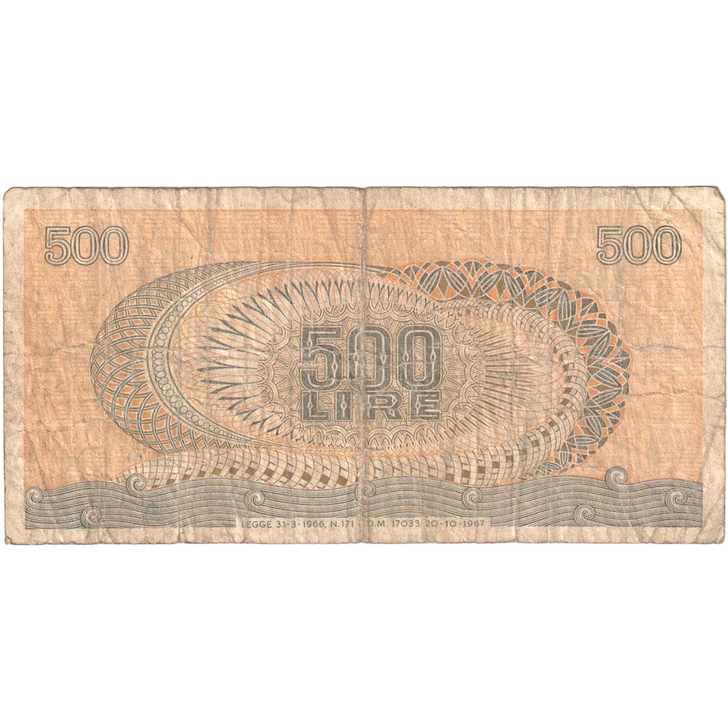 Italia,
500 lire,
20-10-1967