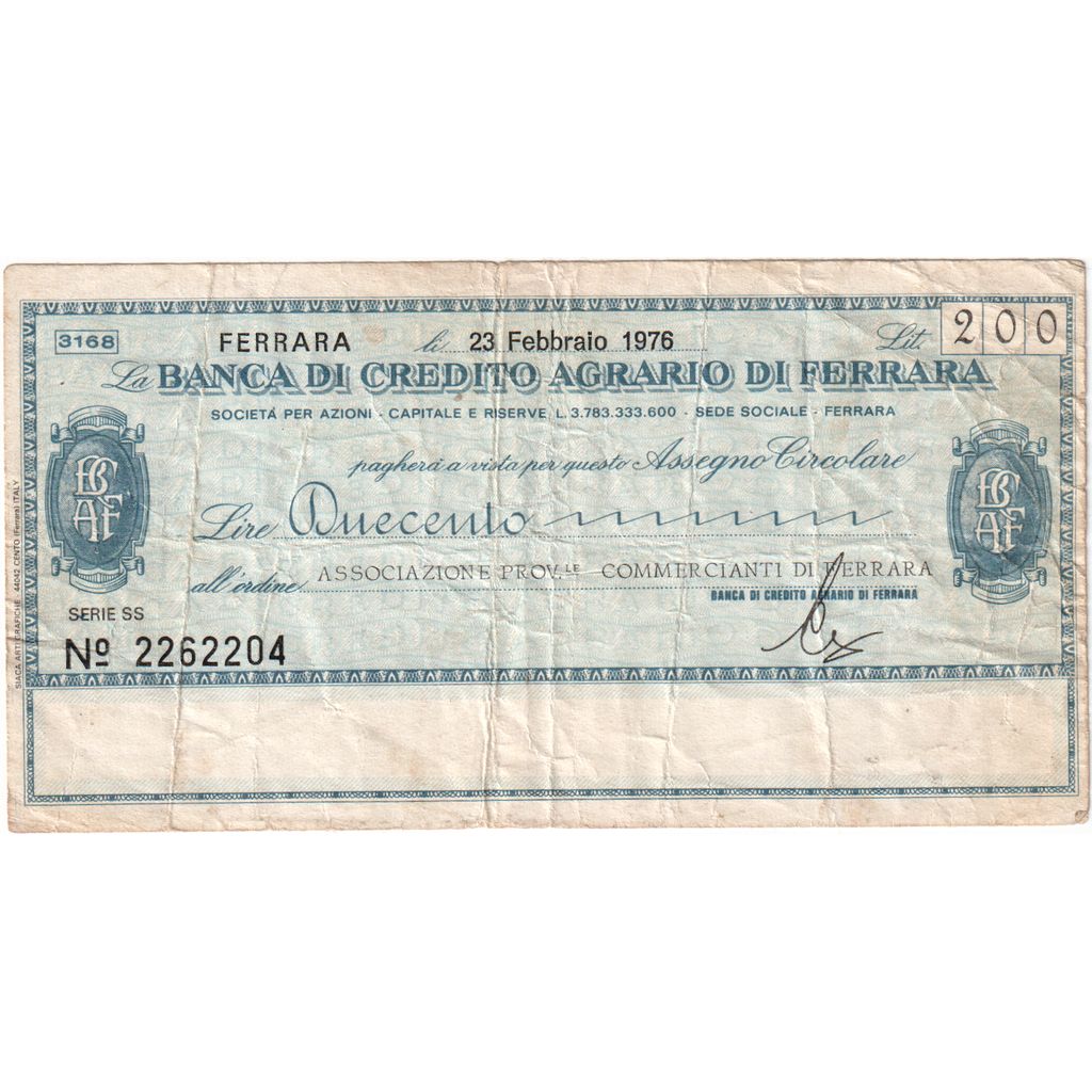 Italia,
200 lire,
23-02-1976