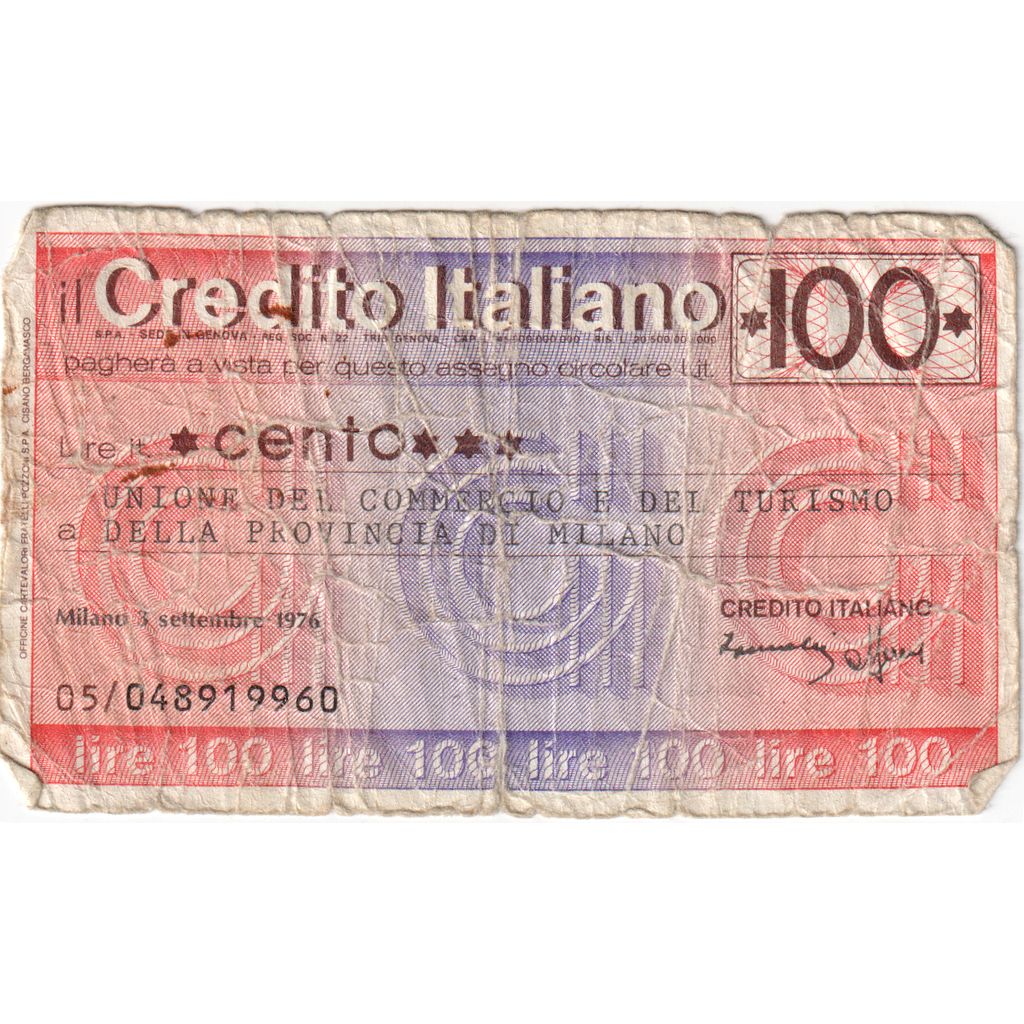 Italia,
100 lire,
03-09-1976