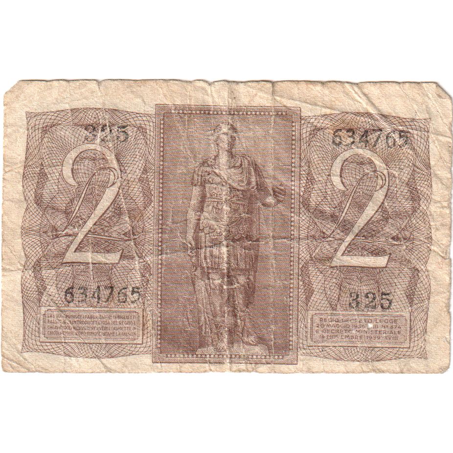 Italia,
2 Lire,
VF(20-25)