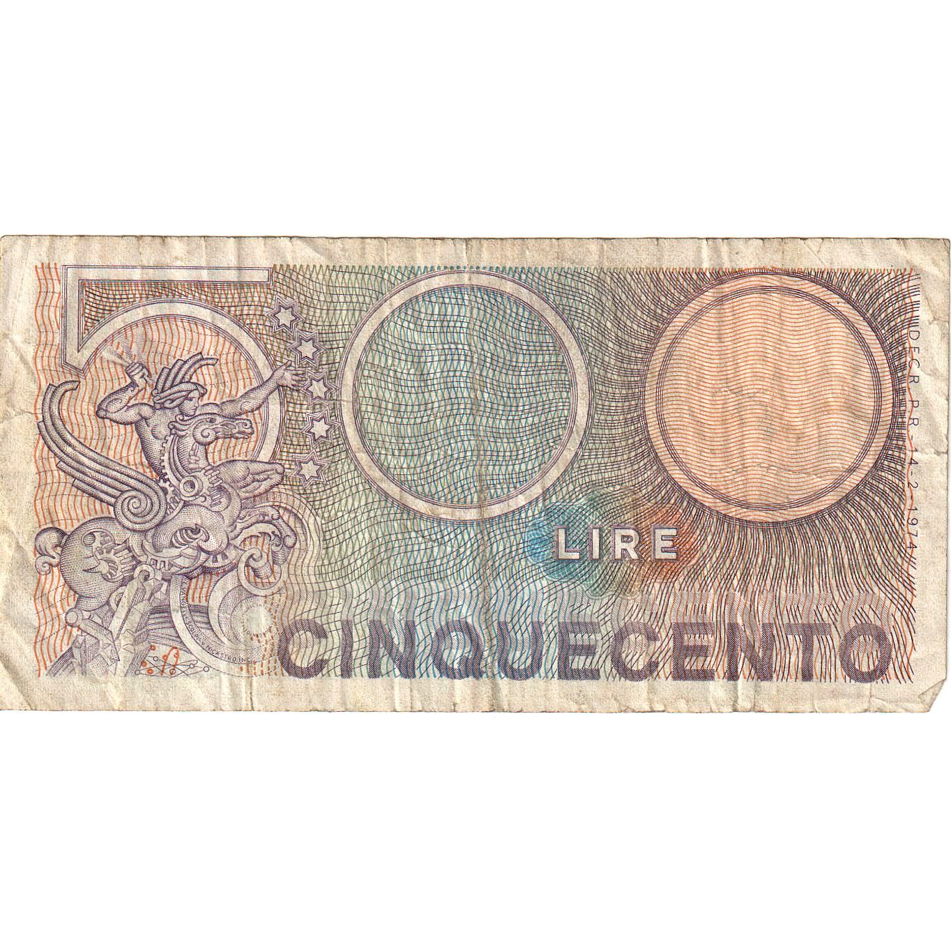 Italia,
500 lire,
1974