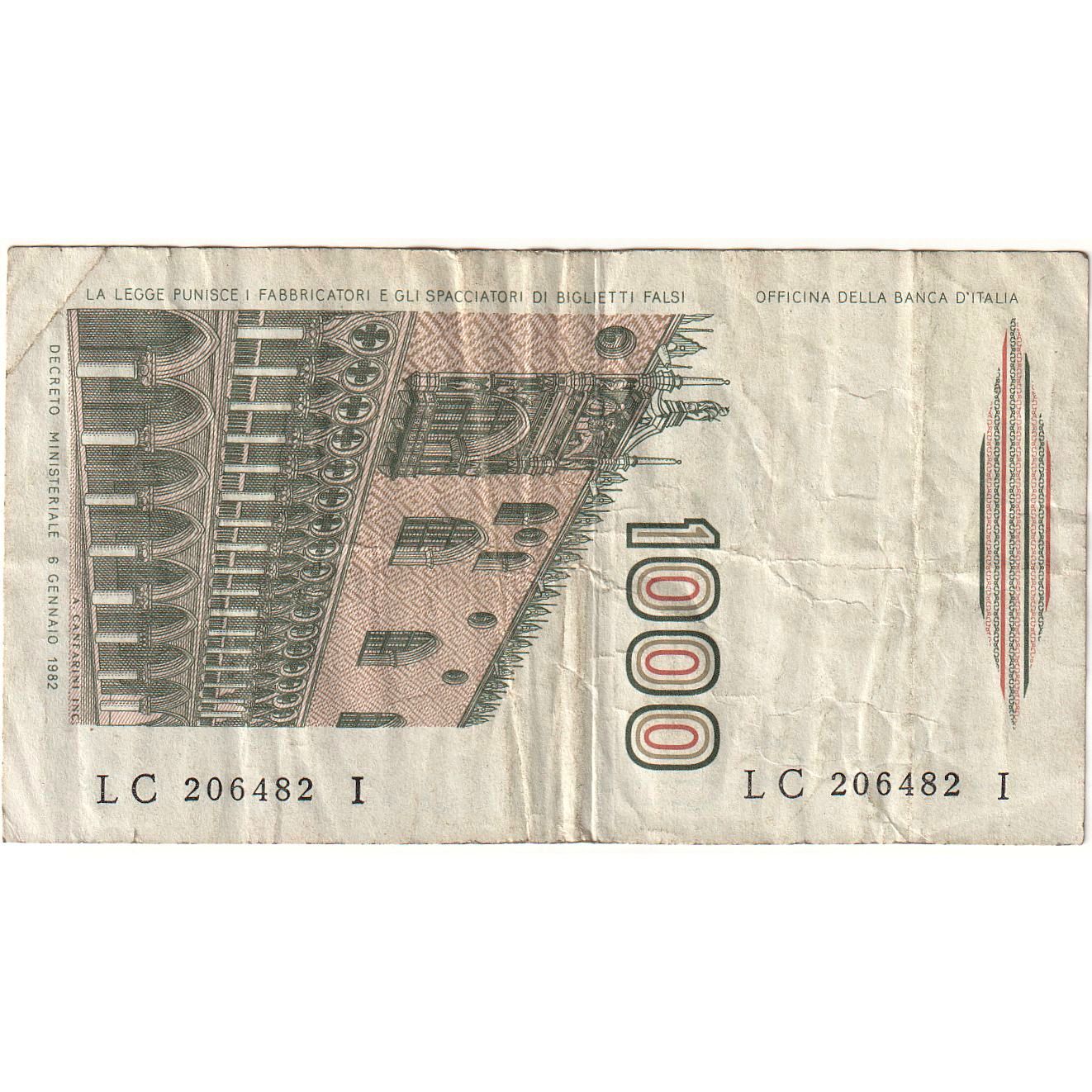 Italia,
1000 lire,
1982