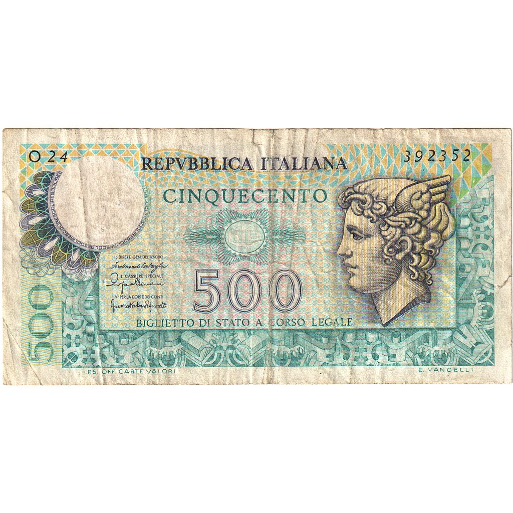 Italia,
500 lire,
20-12-1976