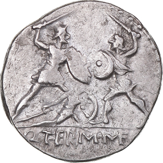 Coniare, 
  
  Q. Minucius Thermus M. f., 
  
  Denario