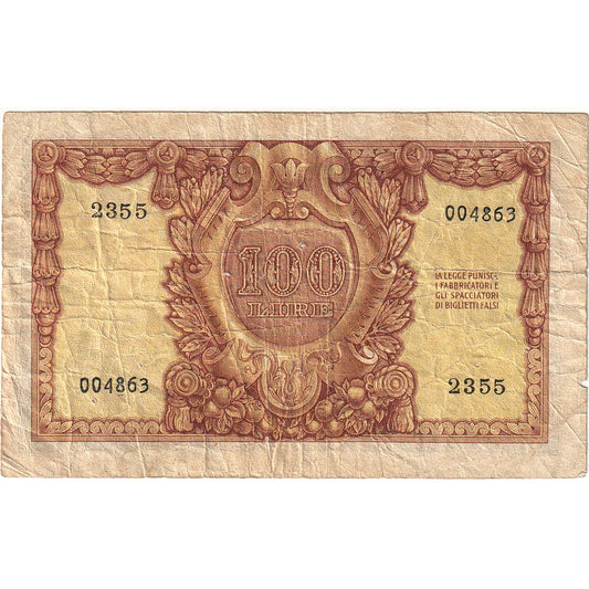Italia, 
  
  100 lire, 
  
  31-12-1951