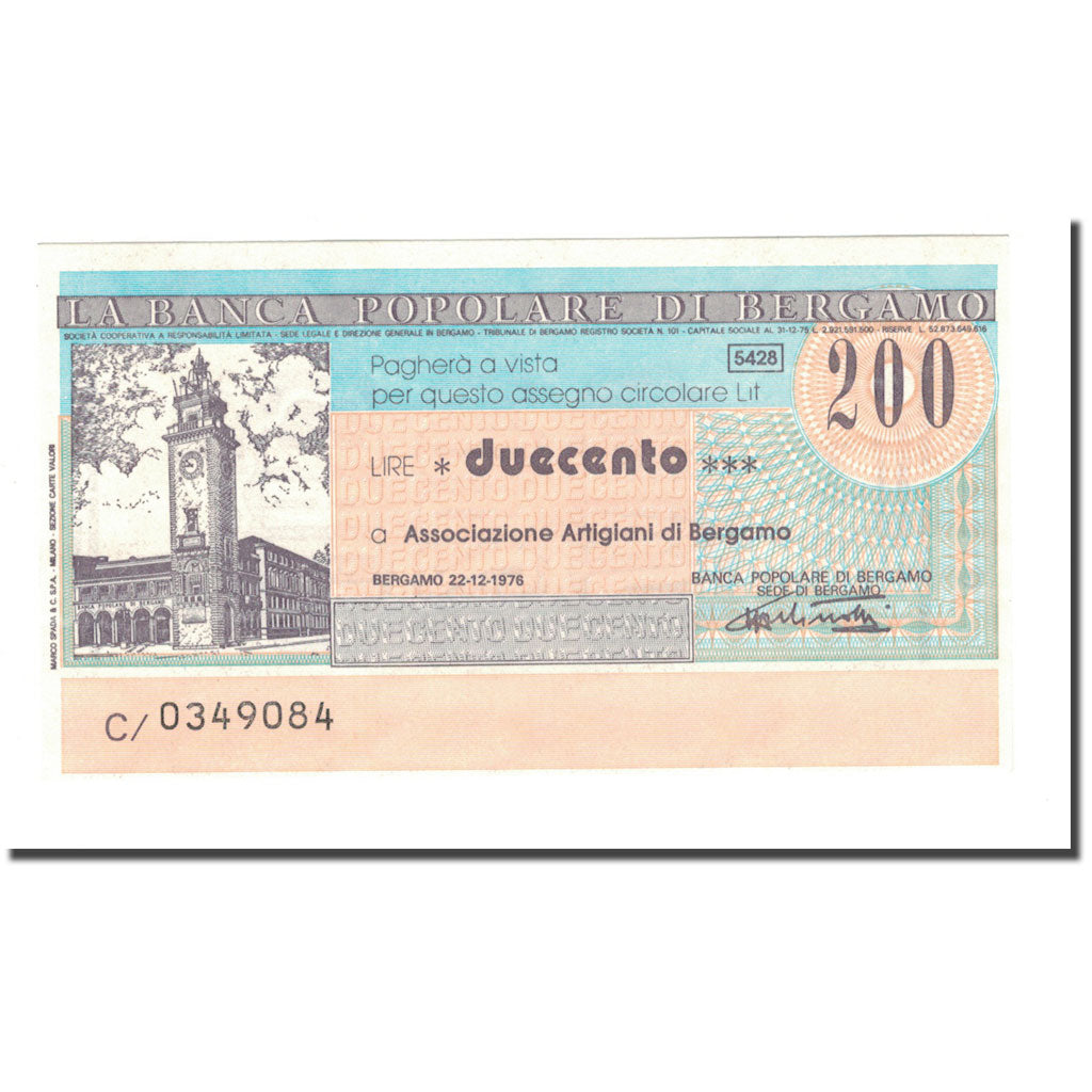 Banconota, 
  
  Italia, 
  
  200 Lire