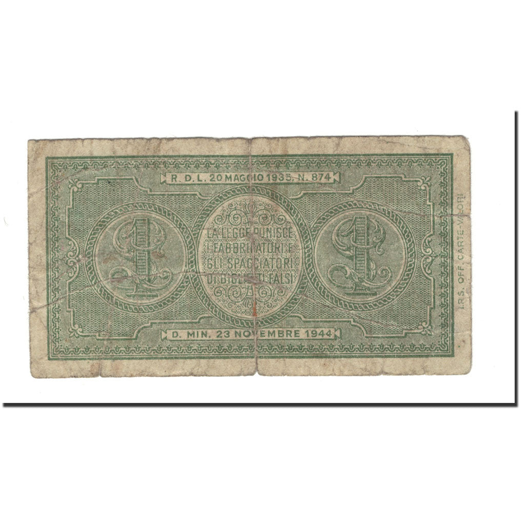 Banconota, 
  
  Italia, 
  
  1 Lira
